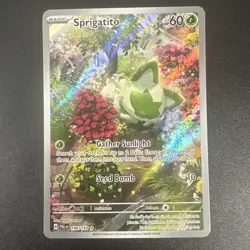 Pokemon TCG Sprigatito Holo Card Paldea Evolved, Illustration Rare, Card 196/193 - Image 2