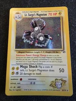 Lt. Surge's Magneton | 8/132 | Gym Heroes | Holo | Swirl | Pokemon Card | NM -g - Image 1