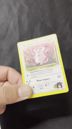 Pokemon TCG [SWIRL] Erika's Clefable Gym Heroes Holo Rare Card 3/132 LP - Image 2