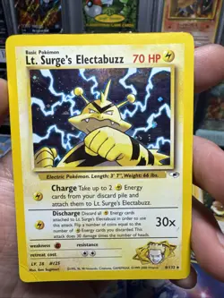 1999 Pokemon Lt. Surge's Electabuzz 006/132 Gym Heroes Holo MP - Image 1