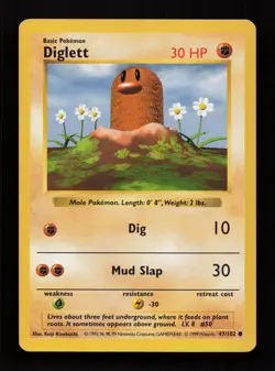 Diglett 47/102 Common Base Set Pokemon Lightly Played - Image 1