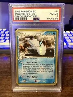 2006 Pokemon EX Dragon Frontiers #11 Togetic Reverse Foil PSA 8 NM-MT - Image 1