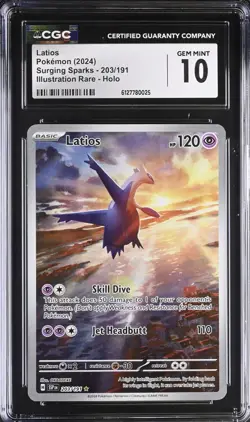 Pokemon Latios 203/191 Illustration Rare Surging Sparks - CGC 10 - Image 1