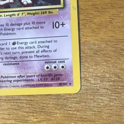 Pokemon Mewtwo Holo 10/102 Base Set 1999 WOTC – Vintage Holographic - Image 4