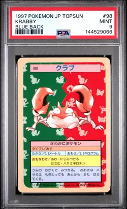 PSA 9 2026 CERT KRABBY BLUE BACK 1997 POKEMON JAPANESE TOPSUN #98 - Image 1