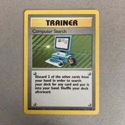 Pokemon TCG Base Set Computer Search Rare 71/102 Near Mint NM - Image 1
