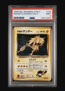 1999 POKEMON JPN GYM 2 #145 ROCKET'S ZAPDOS-HOLO PSA 9 - Image 1