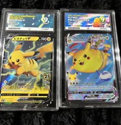Pokemon TCG x2 slabs golden pikachu Flying Pikachu VMAX Celebrations 25 Ace 9 - Image 1