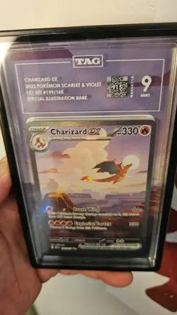 🔥Pokemon 151- Charizard EX #199 TAG 9 MINT - WITH EXTENDED ART & CASE!! - Image 2