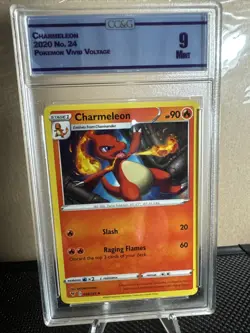 Charmeleon #024/185 - 2020 Pokemon SWSH Sword Shield Vivid Voltage GRADED CCG 9 - Image 1
