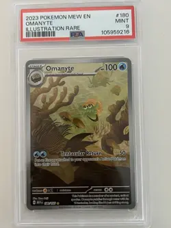 2023 Pokemon Mew en Omanyte Illustration Rare #180 Mint Gem PSA 9 - Image 1