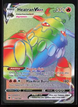 Heatran VMAX (Rainbow Secret Rare) 191/189 SWSH10: Astral Radiance Pokemon NM - Image 1