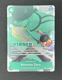 One Piece TCG Roronoa Zoro (WINNER Pack 2025 Vol. 3) EB02-019 (Crease) - Image 1