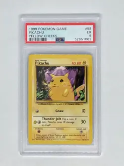1999 Pokemon Base Set PIKACHU #58 - Yellow Cheeks WOTC - PSA 5 - Image 1