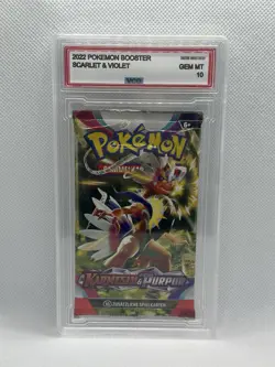 1x Pokemon Booster Pack VCG 10- Pokemon Karmesin & Purpur - Deutsch - No PSA/BGS - Image 1