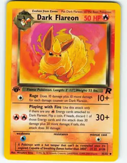 Dark Flareon - 1st Edition - 35/82 Team Rocket - WOTC - Pokemon TCG - 2000 - Image 1