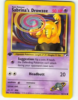 Sabrina's Drowzee - 1st Edition - 92/132 Gym Heroes- WOTC - Pokemon TCG - 2000 - Image 1