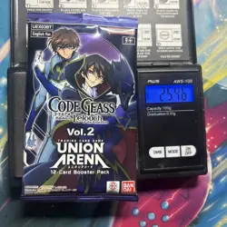 Heavy 25.46g Union Arena Sealed Code Geass Vol. 2 Booster Pack - Image 1
