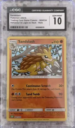 Pokemon TCG Sandslash 009/034 Trading Card Game Classic Collection Holo CGC 10 - Image 1