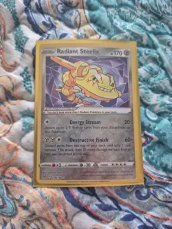 Radiant Steelix 124/196 Lost Origin Shiny Pokemon Card NM - Image 1