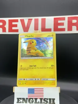 Pokemon Pikachu Shining Legends Cracked Ice Holo 28/73 HP60 Card 2017 - LP - Image 2