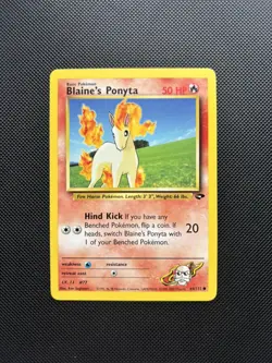 Pokemon Card Gym Challenge Blaine's Ponyta 64/132 WOTC - Image 1