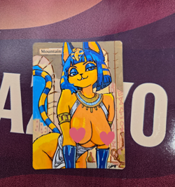 MTG Mountain, Ankha Waifu, Hand Painted by BAZAYO, Alter Card, 18+ - Image 2
