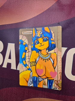 MTG Mountain, Ankha Waifu, Hand Painted by BAZAYO, Alter Card, 18+ - Image 3