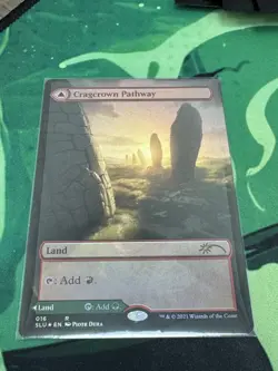 MTG English Cragcrown Pathway Timbercrown Pathway NM Foil Secret Lair - Image 1