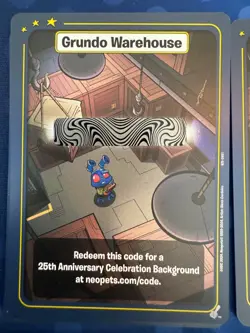 Neopets TCG Grundo's Warehouse Code Card 25th Anniversary Celebration Background - Image 1