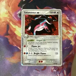 Pokemon Salamence ex 103/107 EX Deoxys 160HP Ultra Rare Holo Card 2005 Damaged - Image 1
