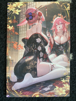Matchmaker 2 Spicy Waifu A5 Size Card Board Yae Miko Genshin Impact Mirror - Image 1