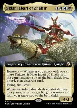 MTG Sidar Jabari of Zhalfir - Foil - Extended Art, Commander: March of the Machi - Image 1