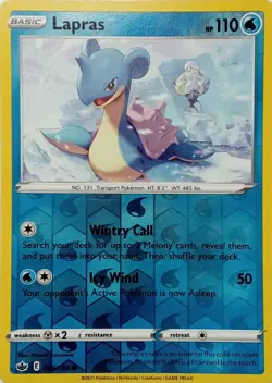 029/198 LAPRAS REVERSE HOLO CHILLING REIGN POKEMON CARD - Image 1