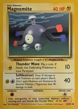 Pokemon TCG Magneton Fossil 11/62 Non Holo and Magnemite Base Set 53/102 Gen 1 - Image 3