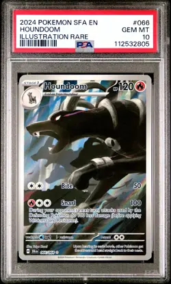 2024 POKEMON SFA EN-SHROUDED FABLE ILLUSTRATION RARE #066 HOUNDOOM PSA 10 - Image 1
