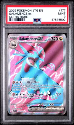 2025 POKEMON JTG EN-JOURNEY TOGETHER ULTRA RARE #177 SALAMENCE EX PSA 9 - Image 1