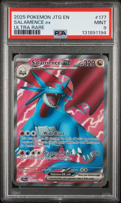2025 POKEMON JTG EN-JOURNEY TOGETHER ULTRA RARE #177 SALAMENCE EX PSA 9 - Image 1