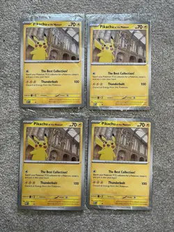 Pokemon TCG - Pikachu At The Museum Pokemon Card x 4 - Image 1