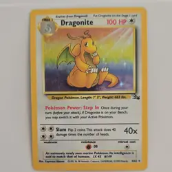 Pokemon Dragonite Fossil Holo Rare 4/62 100 HP Stage 2 1999 Wizards English - Image 2