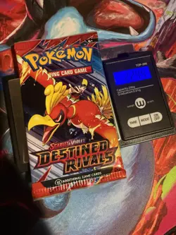 Pokemon Destined Rivals HEAVY 22.44!!!!! Sleeved Booster Pack - Image 1