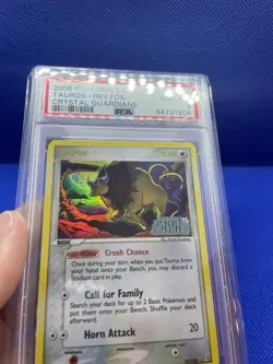 2006 Pokemon ex Crystal Guardians Tauros Rev Holo PSA 8 12/100 H3 - Image 2