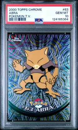 2000 TOPPS CHROME POKEMON T.V. #63 ABRA PSA 10 - Image 1