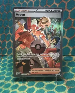 Pokemon Arven Trainer SIR 235/091 Special Illustration Rare Paldean Fates 2024 - Image 1