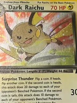 Pokemon TCG Dark Raichu 83/82 Team Rocket Unlimited Holo MP - Image 4