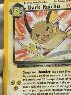 Pokemon TCG Dark Raichu 83/82 Team Rocket Unlimited Holo MP - Image 5