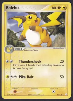 Pokemon Raichu 51/110 Non-Holo Rare EX Holon Phantoms - Image 1