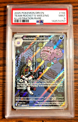 Team Rocket's Weezing Illustration Rare #199|PSA MINT 9|Destined Rivals|Pokemon - Image 1