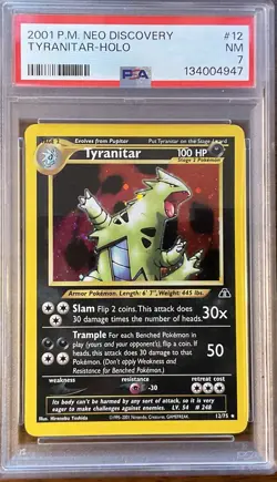 2001 POKEMON NEO DISCOVERY #12 TYRANITAR-HOLO PSA 7 - Image 1