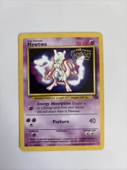 Pokemon TCG Mewtwo Black Star Promo 3 WOTC 1999 WB ‘The First Movie’ Stamp LP - Image 1